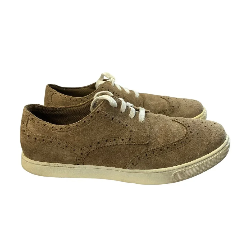 Rockport Trutech‎ Comfort Taupe Suede Leather Oxfords Wingtips Mens 11 Lace Up