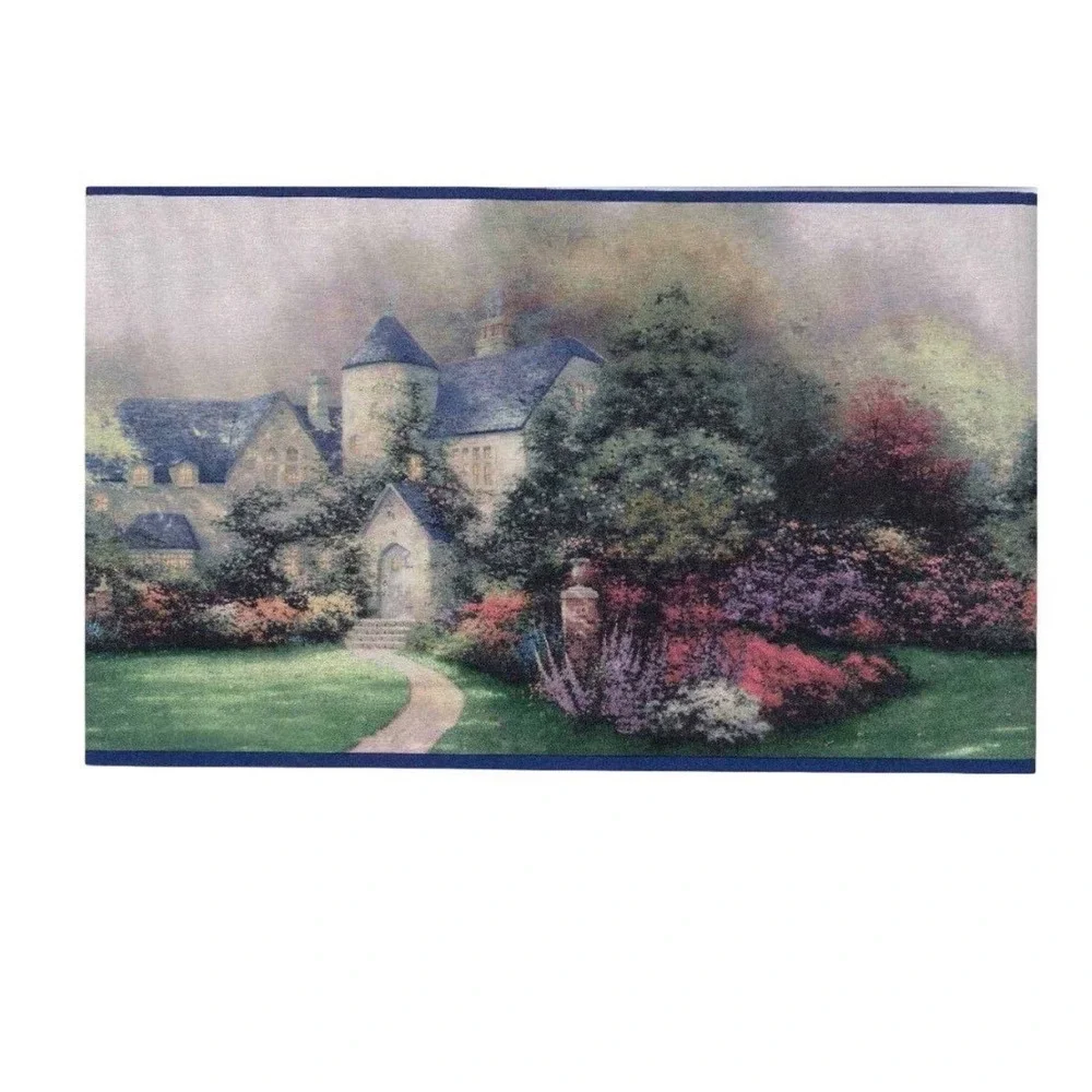 Thomas Kinkade‎ Painter of Light Beyond Autumn Gates Wallpaper Border Cottage