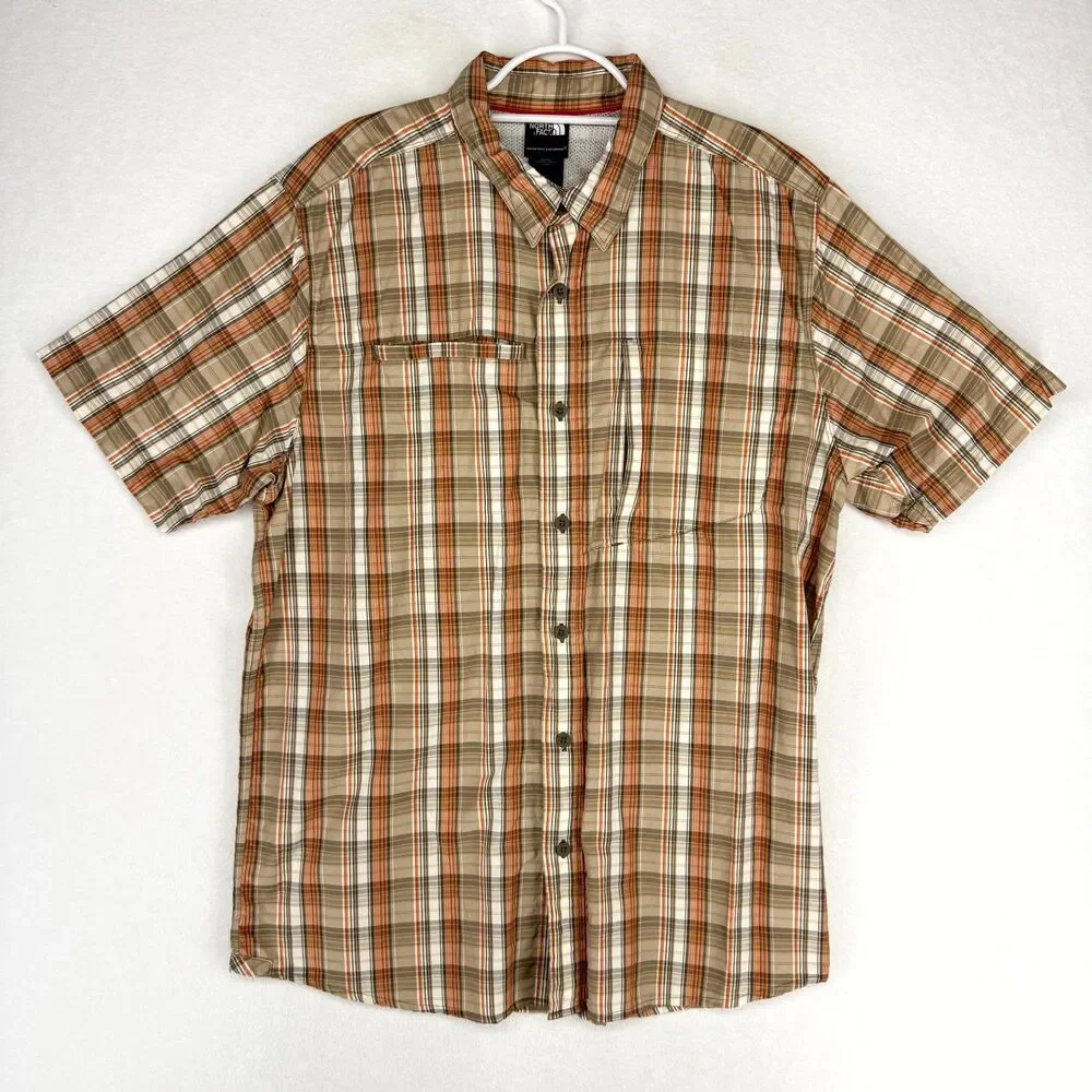 The North Face Mens Lyocell Nylon Short Sleeve Button Up Woven Top‎ Mens Size L