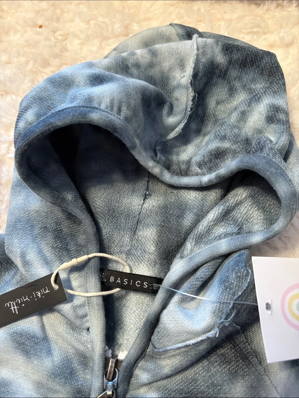 Miki Miette Tie-Dye Indigo & Midnight Hooded Zip Sweatshirt - 18M NWT