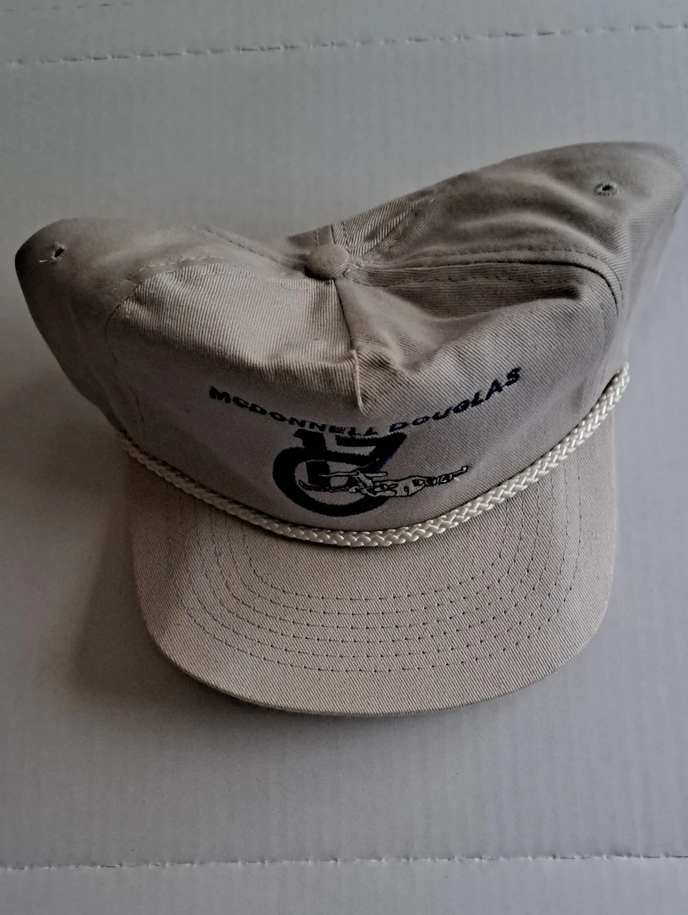 McDonnell Douglas Beige Rope-Trim Baseball Cap