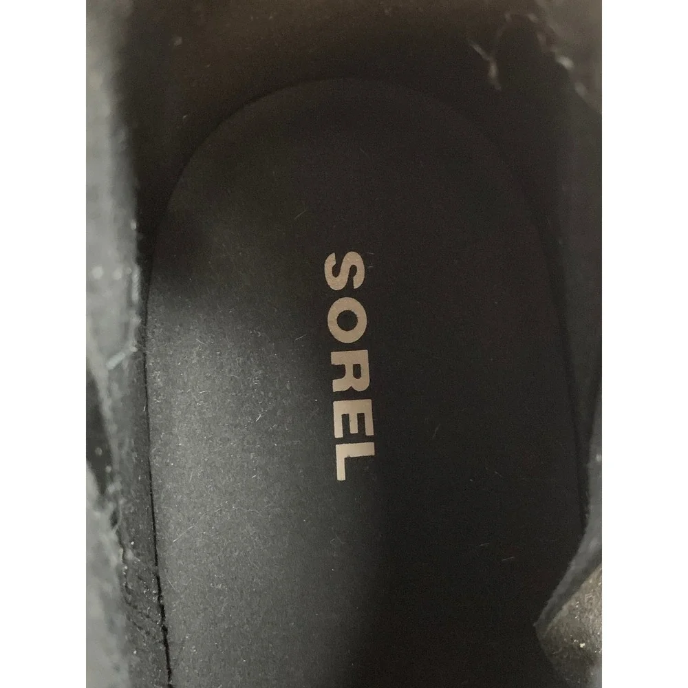 Sorel Joan of Arctic Wedge II Women's Zip Black Leather Ankle Boots 9 Shoes