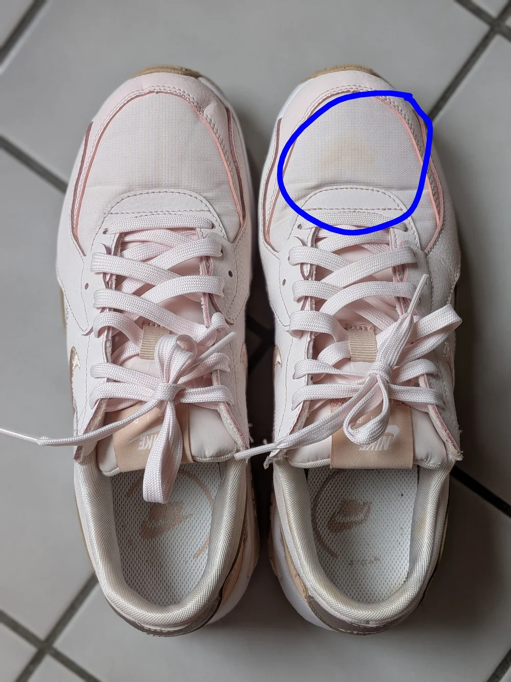 Nike Women’s Sneakers in Blush with Metallic Rose Accent