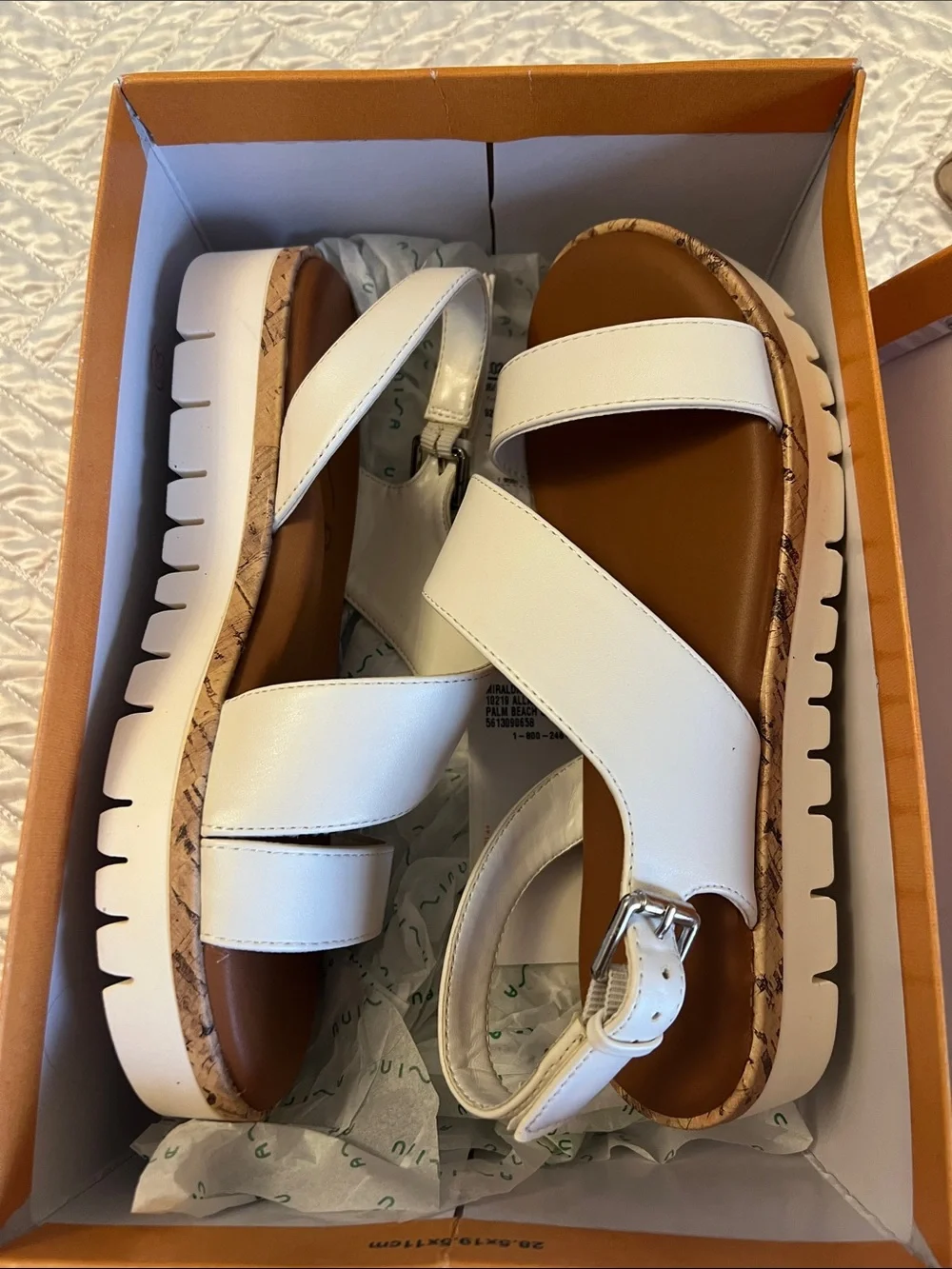 Unisa White Cross-Strap Slingback Sandals