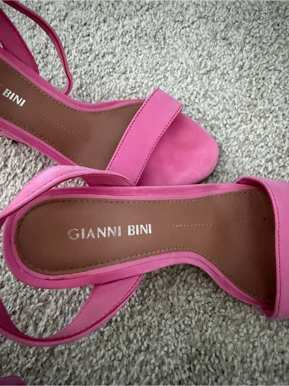 Gianni Bini Hot Pink Block Heel Ankle Strap Sandals