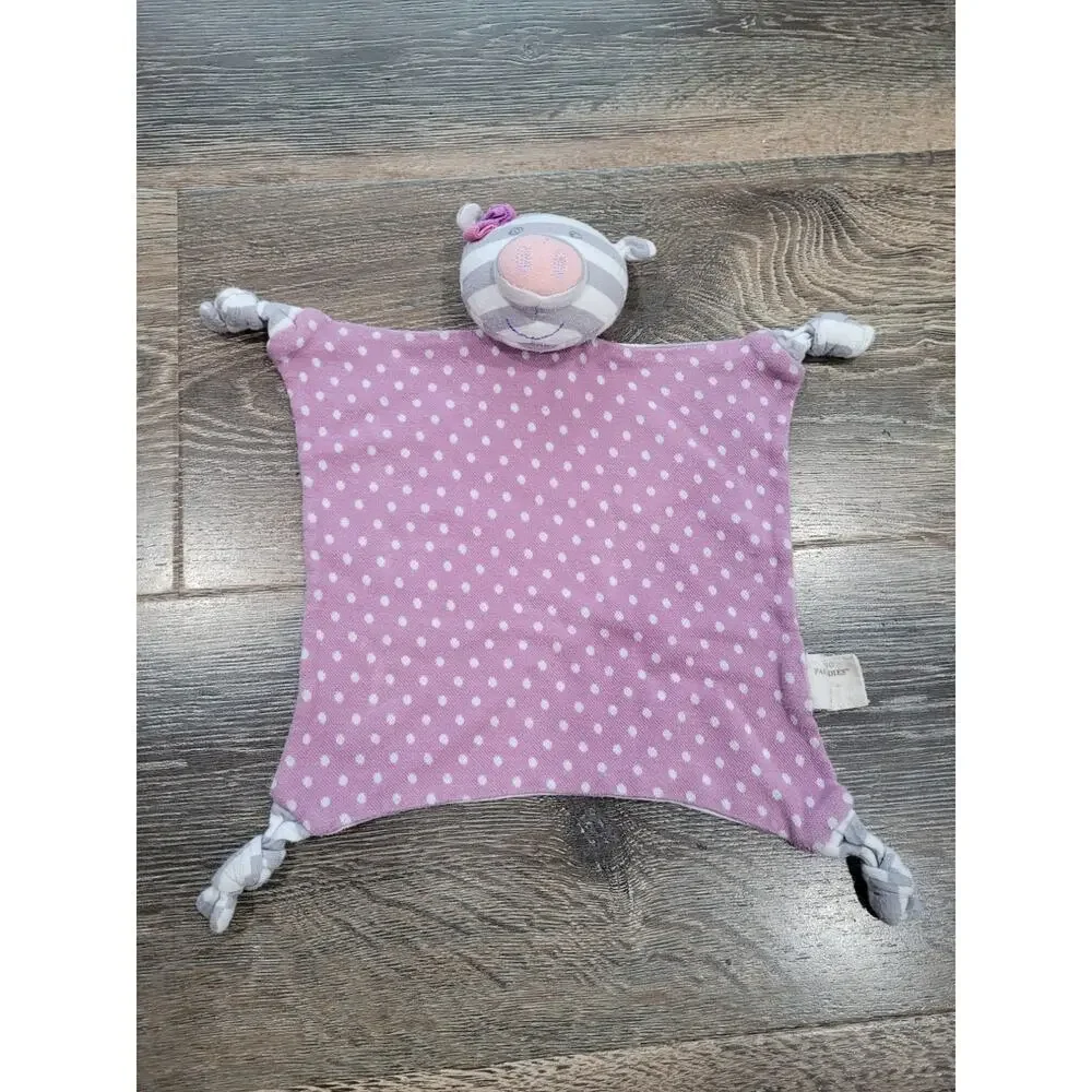 Organic Farm Buddies Purple‎ Pig Striped Baby Blanket #