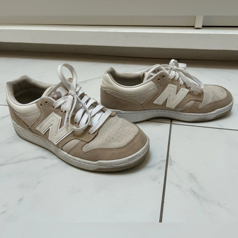 New Balance Neutral Beige and Cream Low-Top Sneakers