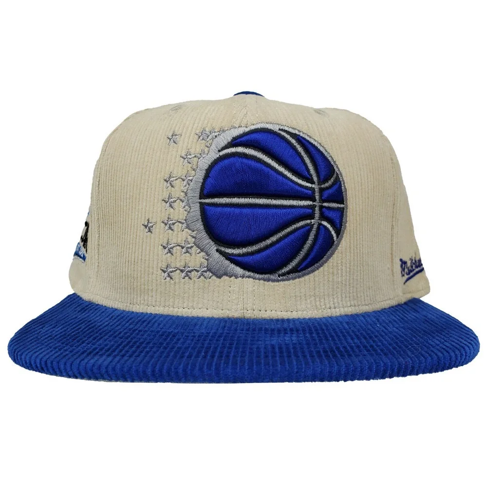Orlando Magic Mitchell & Ness NBA Fitted 7 1/4 Hat‎ Cap 3D Logo Corduroy NWT