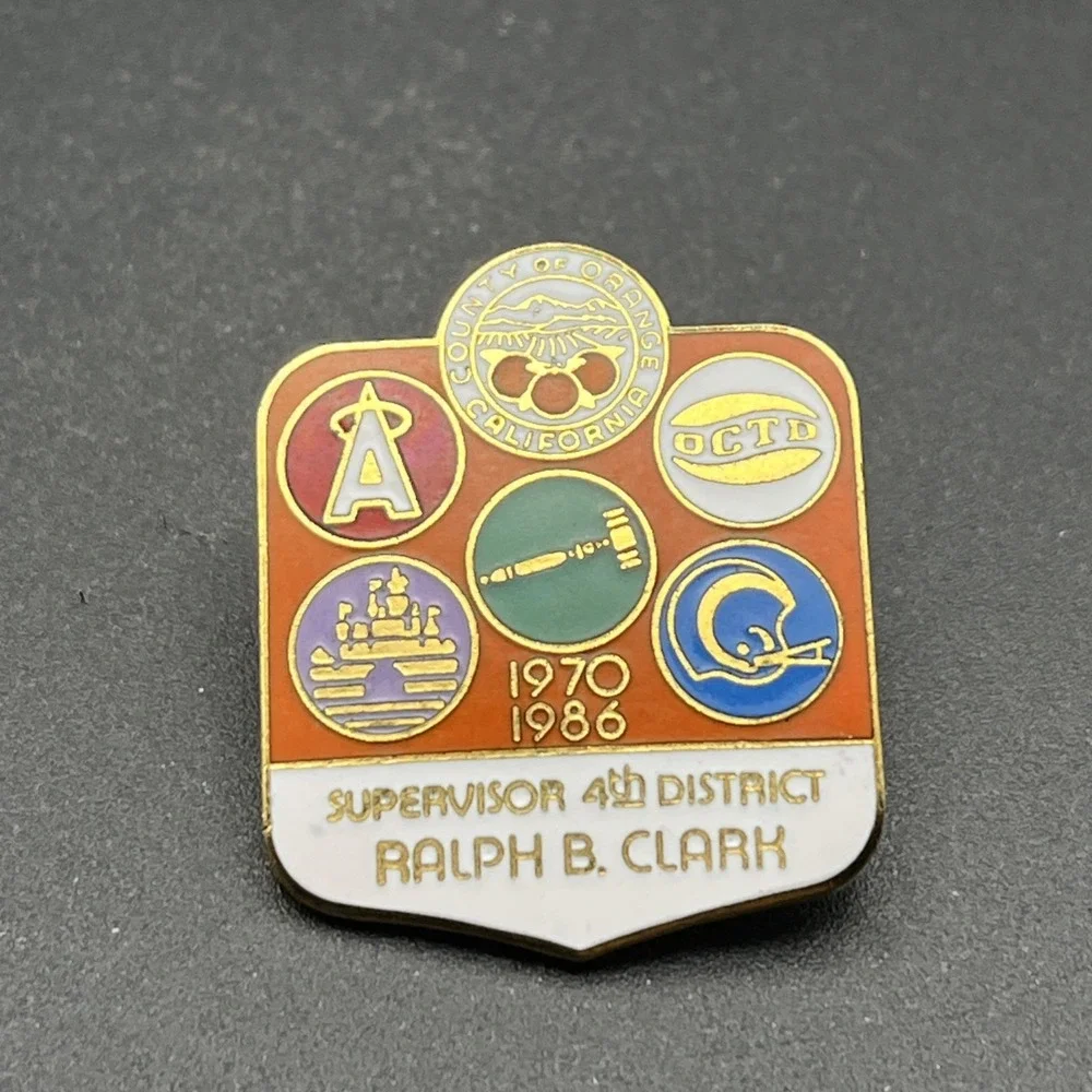 Orange County California Supervisor 4th District Ralph B. Clark‎ Lapel Hat Pin