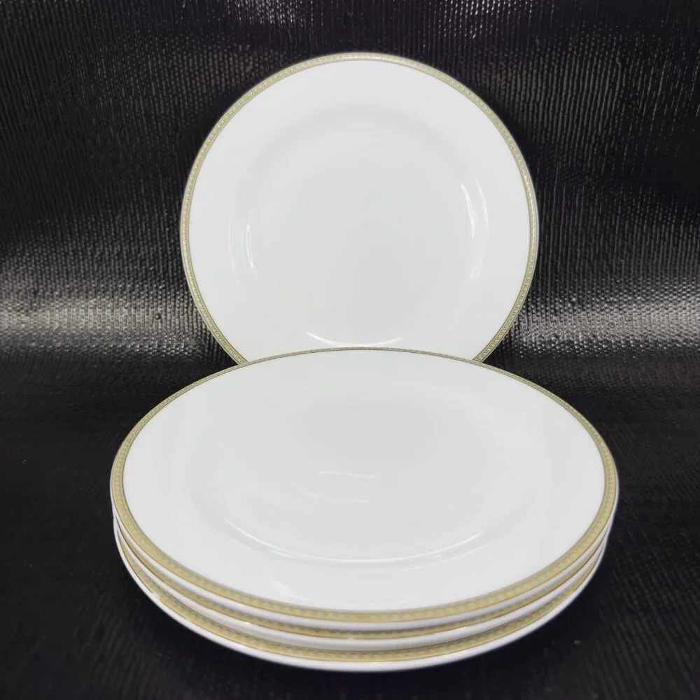 Fortessa Decorated Edges Porcelain 6inch Plate‎ Dish Set 4 Plates Dishes Vintage