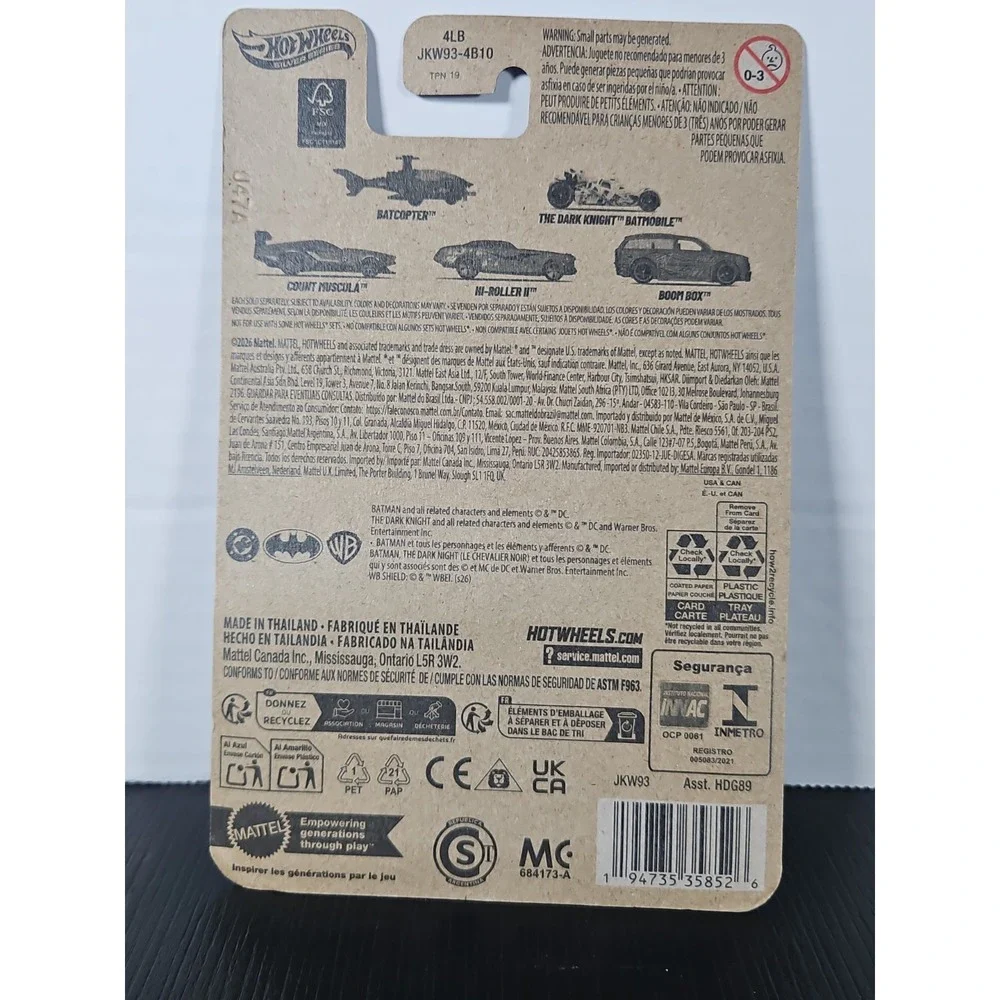 Hot Wheels car box batmobile