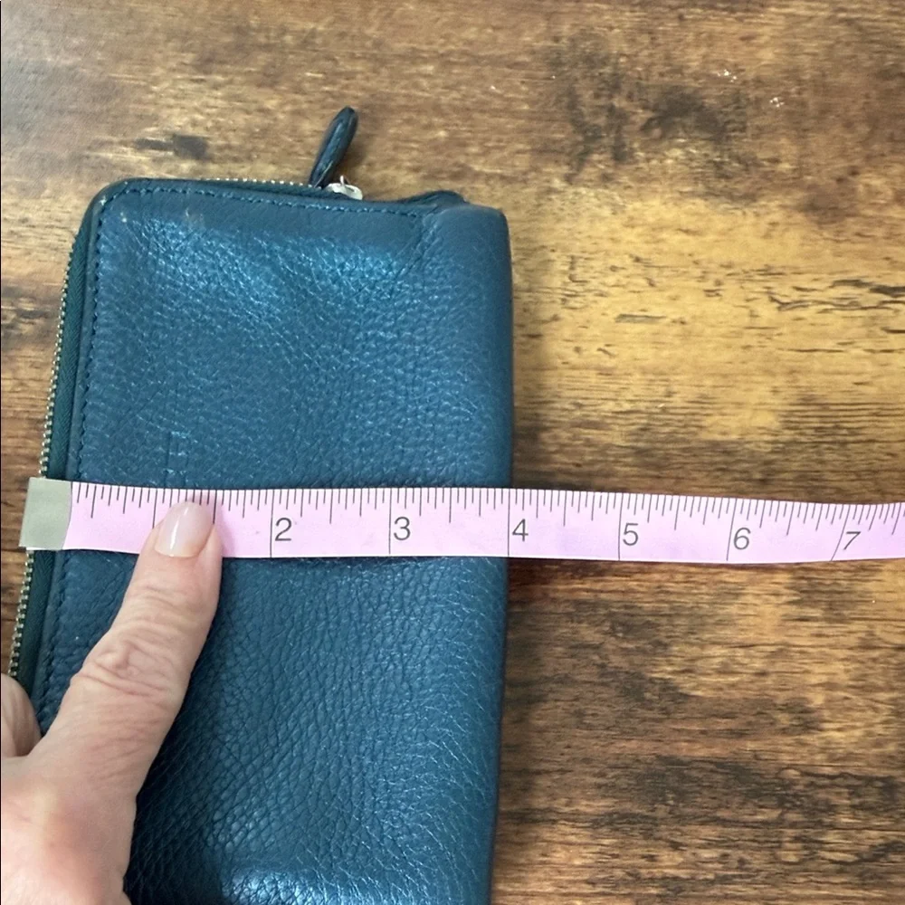 Coach Navy Leather Wristlet