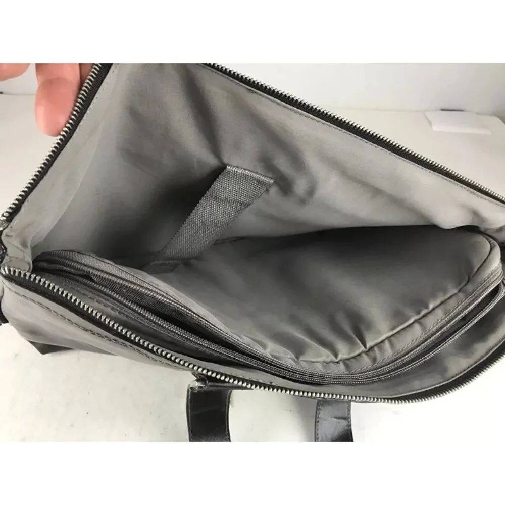 Denali Womens Brown Leather Inner Dividers Pockets Double Handles Laptop Bag‎
