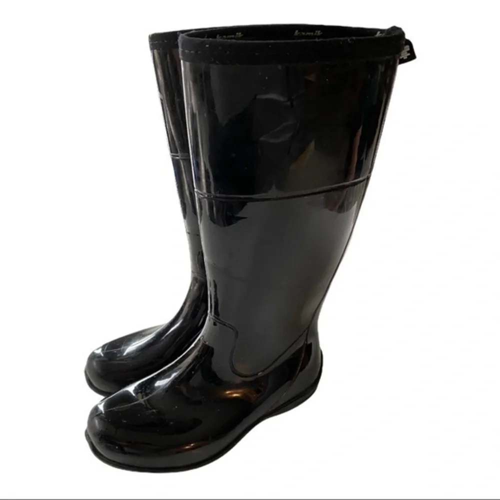 Kamik Womens Glossy Black Rain Boots - Size 6