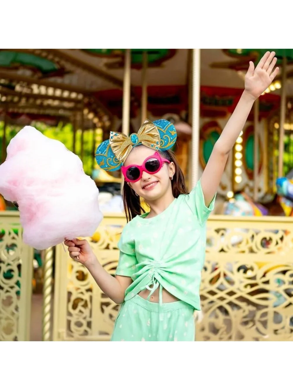 Women Jasmine Princess Sequin Halloween Mickey Mouse Headband for Cosplay