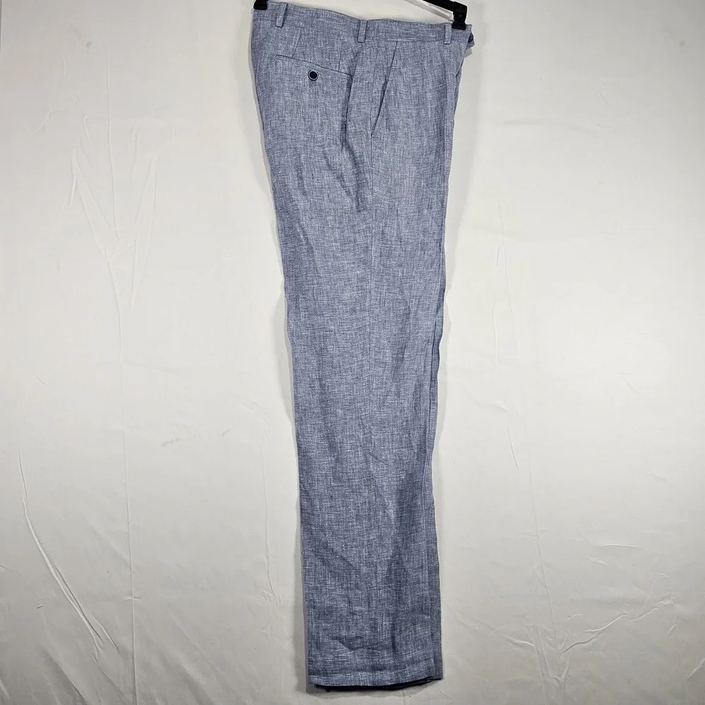 Bar III Men's Slim‎ Fit 100% Linen Suit Pants Blue 30W 32L New