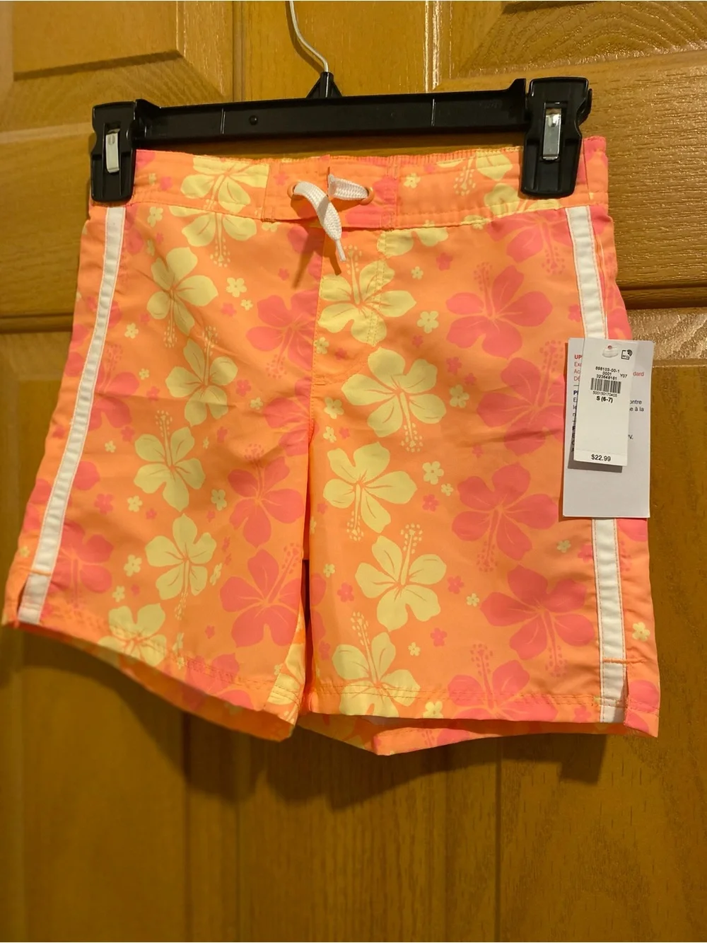 Old Navy Pink and Yellow tropical Girls' board shorts