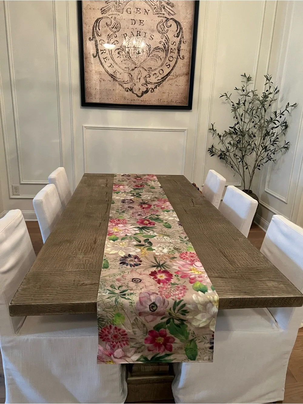Williams Sonoma la vie en rose table runner spring summer floral