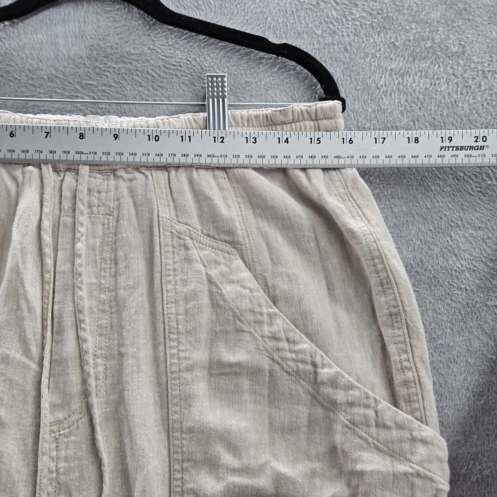 Free People Women Pants M Brown Feelin Good‎ Utility Cargo Linen 27