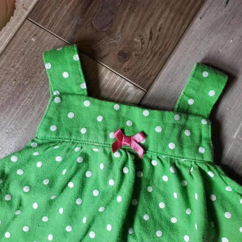 Carter's Baby Girls' Green Polka Dot Dress Size 3 Months