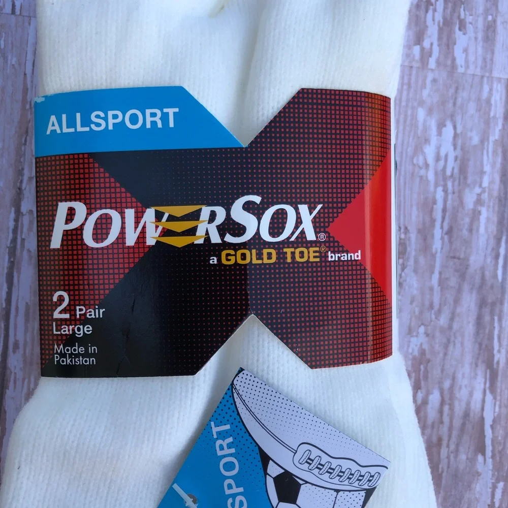 🌵 3/$15 2 pair Large PowerSox All Sports Socks Gold Toe