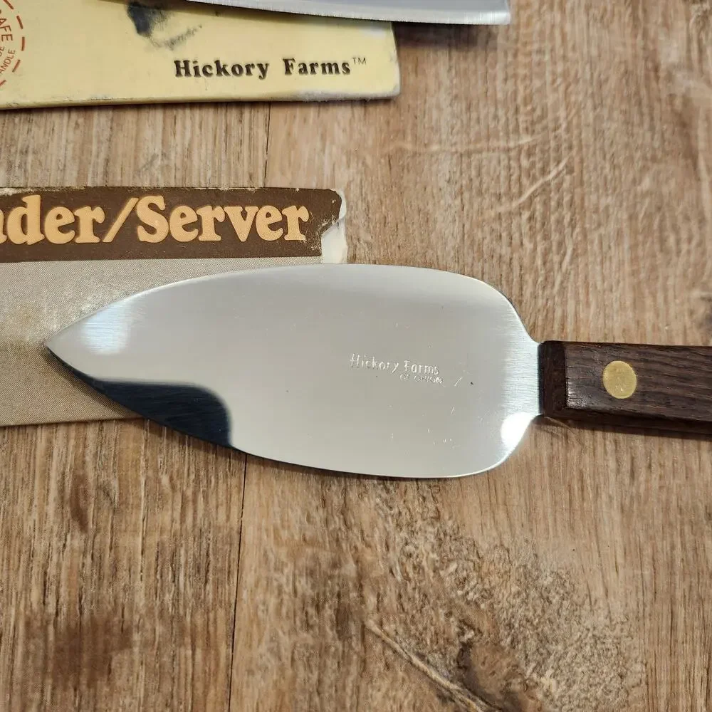 VTG Hickory Farms Charcuterie Cheese Meat Dip Spreader Server & Slicer Wood New