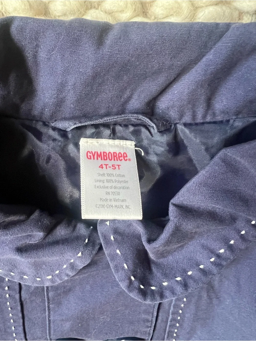 Gymboree Navy Double-Breasted Pea Coat with Stitch Detail