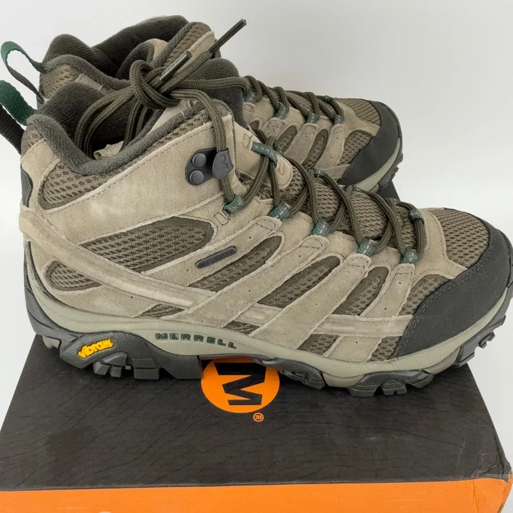 Merrell Moab 2 Mid WP Boulder Mens Hiking Boots J033323W Size 10 Wide Brown