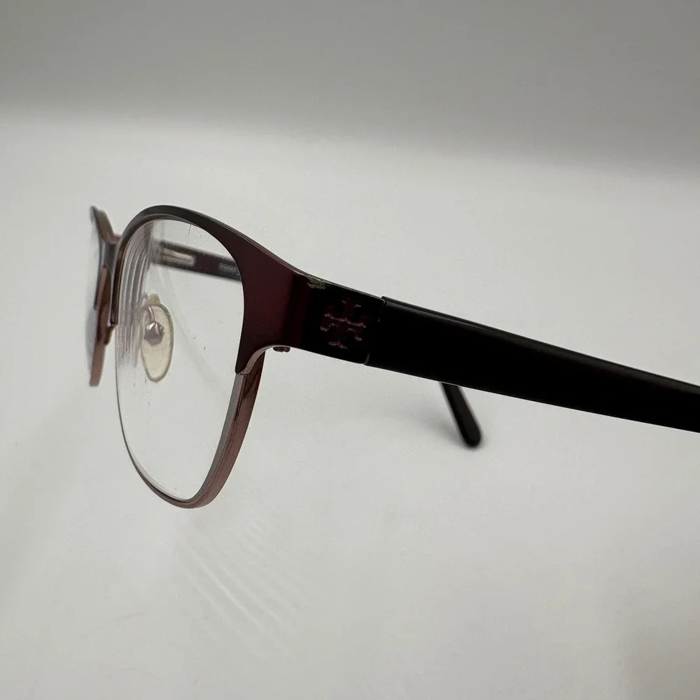 Tory Burch TY1015 346 Burgundy‎ Semi Rimless Eyeglasses Frames 51-16-135 Logo