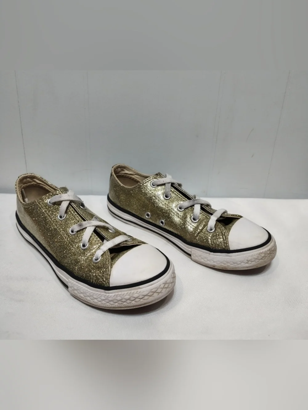 Converse Chuck Taylor All Star Glitter Low Top Sneakers‎ Gold Glitter Kids 3