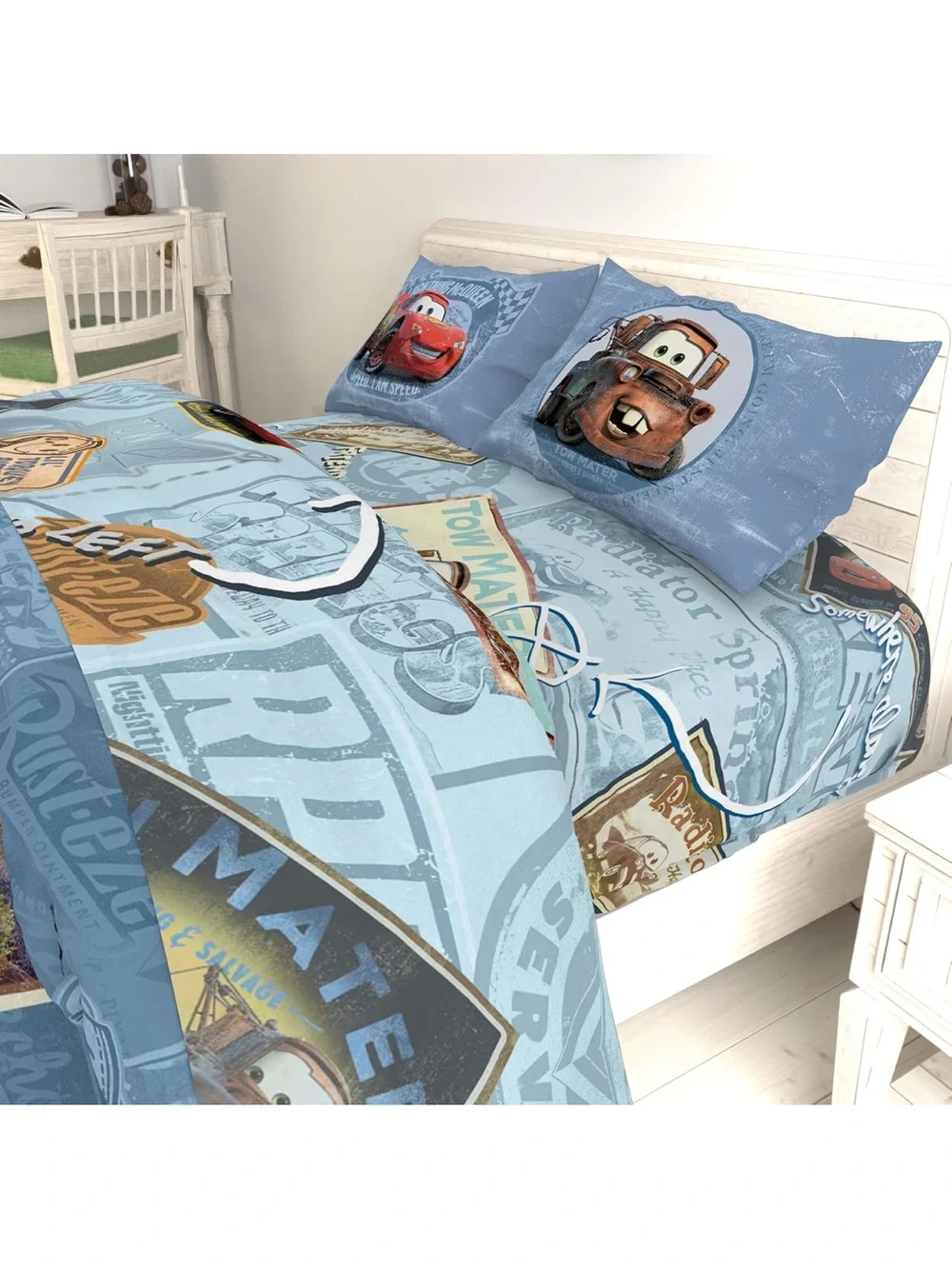 Jay Franco Kids Disney Pixar Cars Full Sheet Set Tow Mater Lightning McQueen