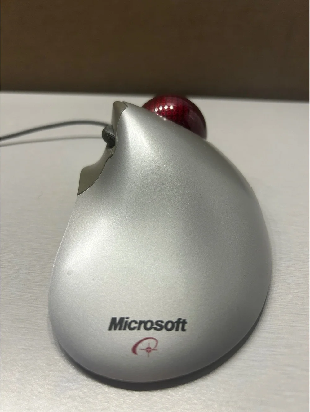 Microsoft Wired Trackball Optical Mouse USB Silver with Red Trackball