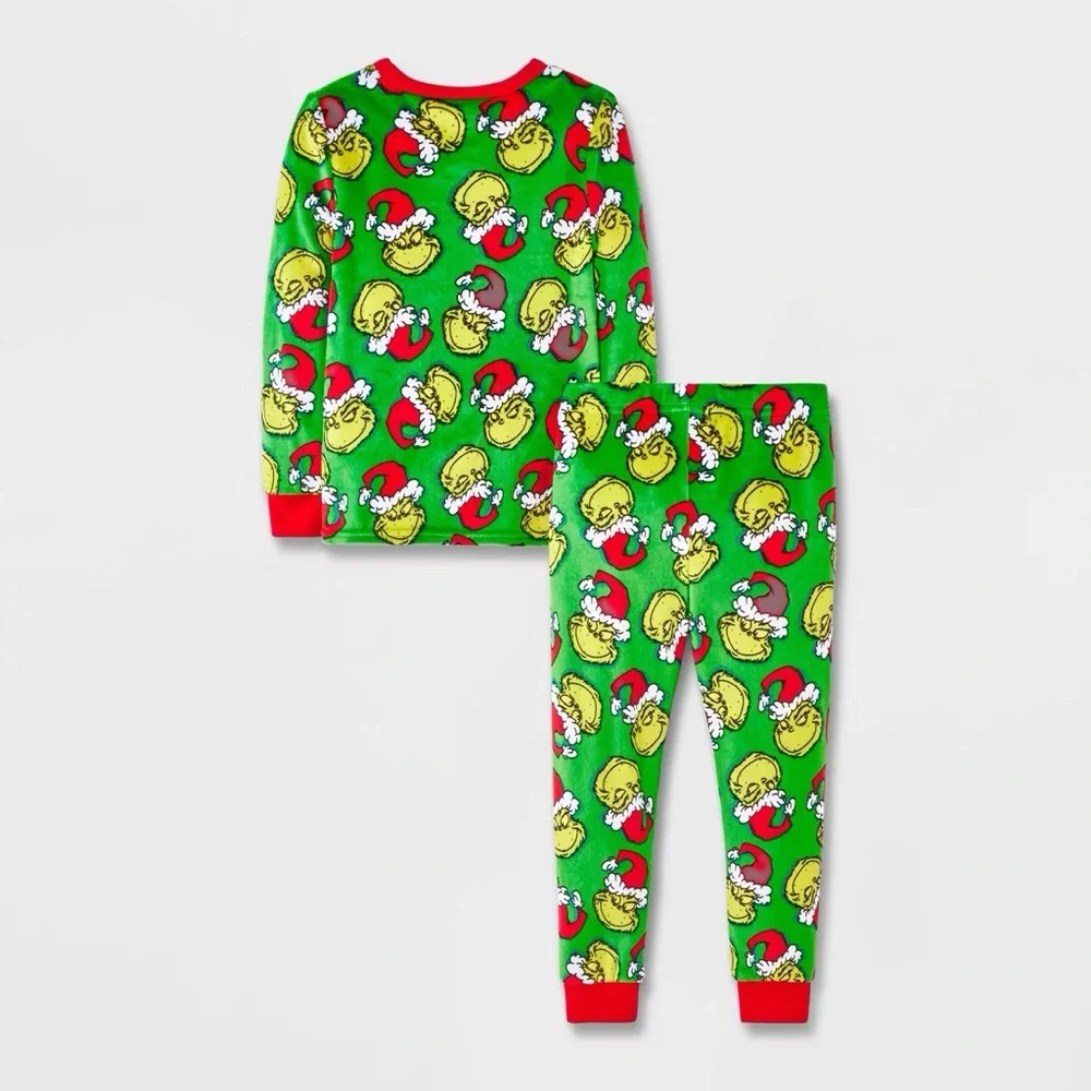 Toddler nwt 2pc Grinch Snuggly Soft Pajama Set with Socks - Green 2T