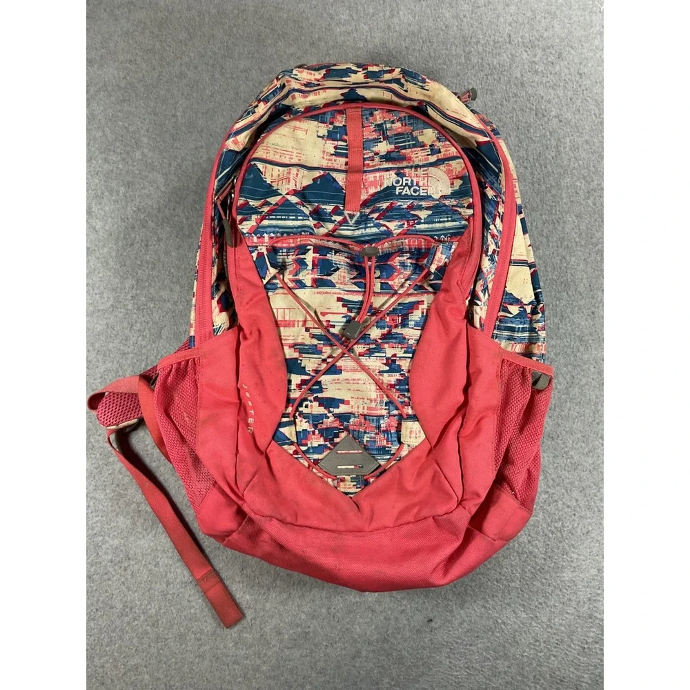 The North Face Jester Backpack Pink Southwestern Geometric Print Daypack Laptop