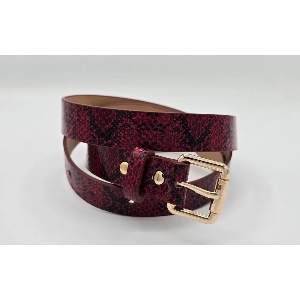 Snakeskin Embossed‎ PU Leather Belt Women's 34
