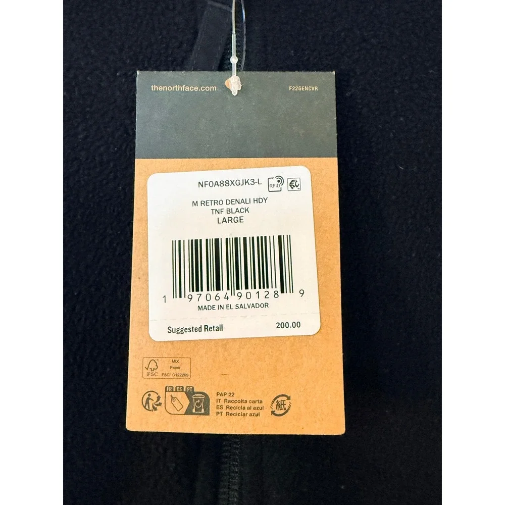 The North Face Mens Circular Design Fleece Jacket Black Full Zip