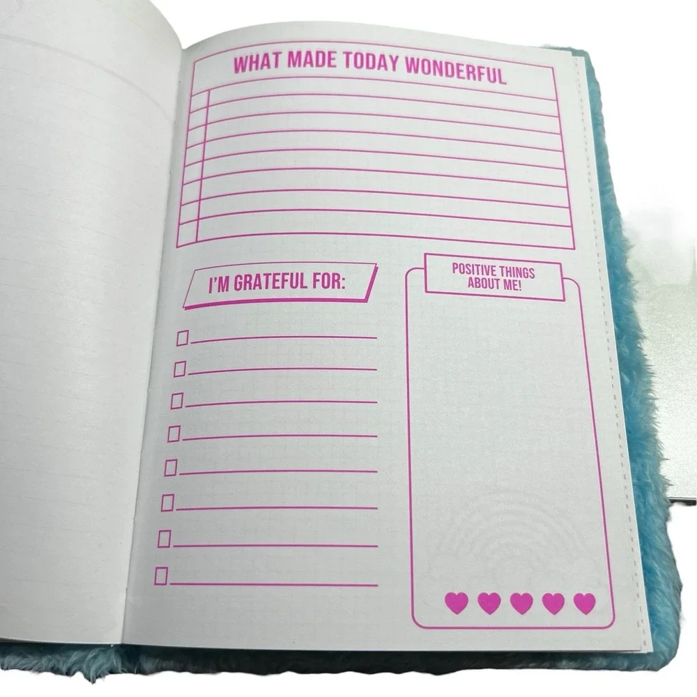 Furry Blue Llama Journal Notebook‎ Kids Gratitude Activity Diary