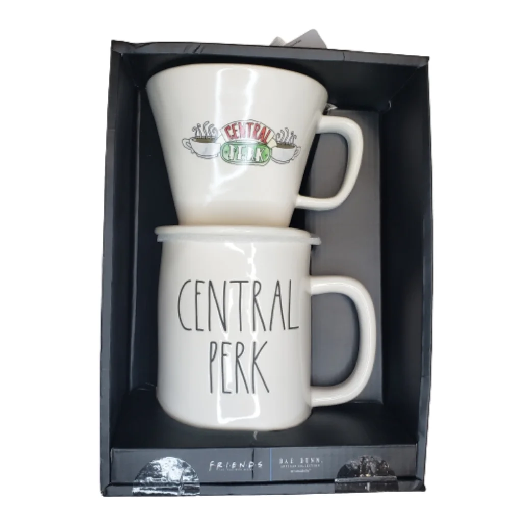 Rae Dunn FRIENDS Central Perk Drip Coffee Mug 19.5oz Gift Set NIB