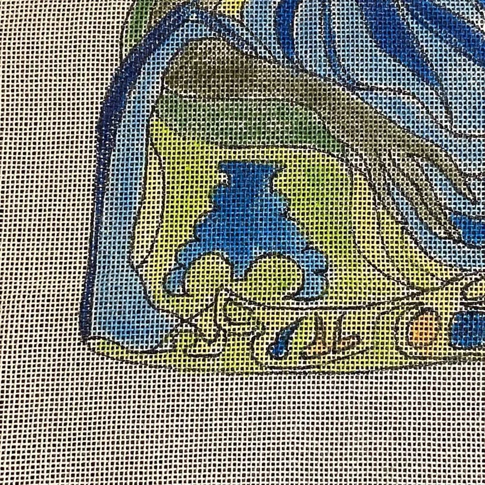 Abstract Reclining Woman and Cow Tapestry in Blue & Green