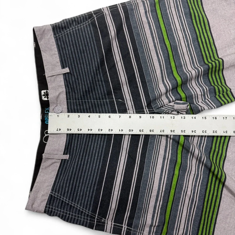 OP OPFLEX Mens 36 Striped Swim Trunks Shorts 4 Way‎ Stretch Charcoal Gray Board