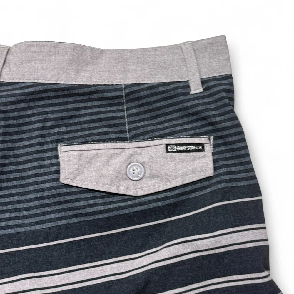 OP OPFLEX Mens 36 Striped Swim Trunks Shorts 4 Way‎ Stretch Charcoal Gray Board