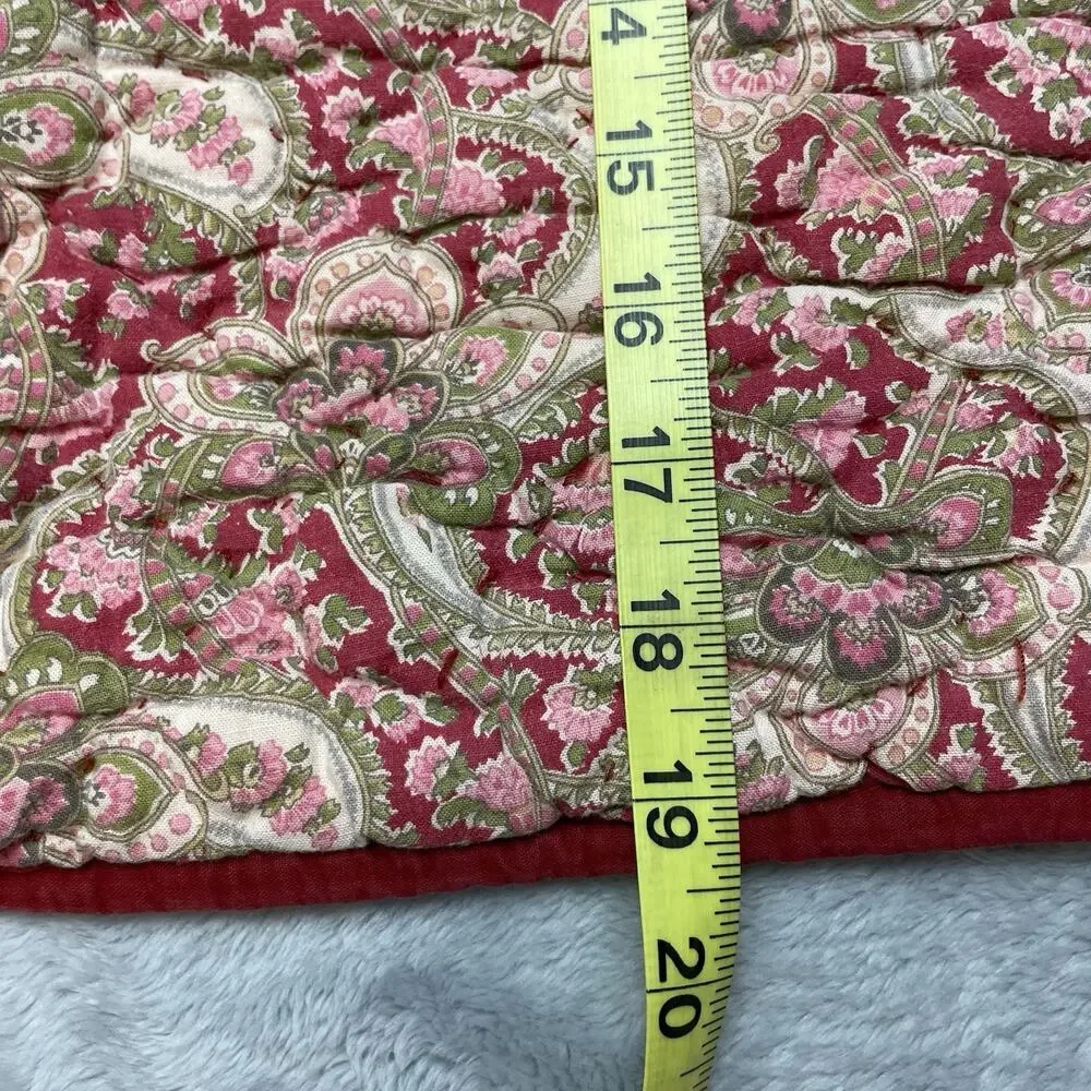 Pottery Barn Georgia Paisley Pillow‎ Sham Standard Size Red Pink Quilted Boho