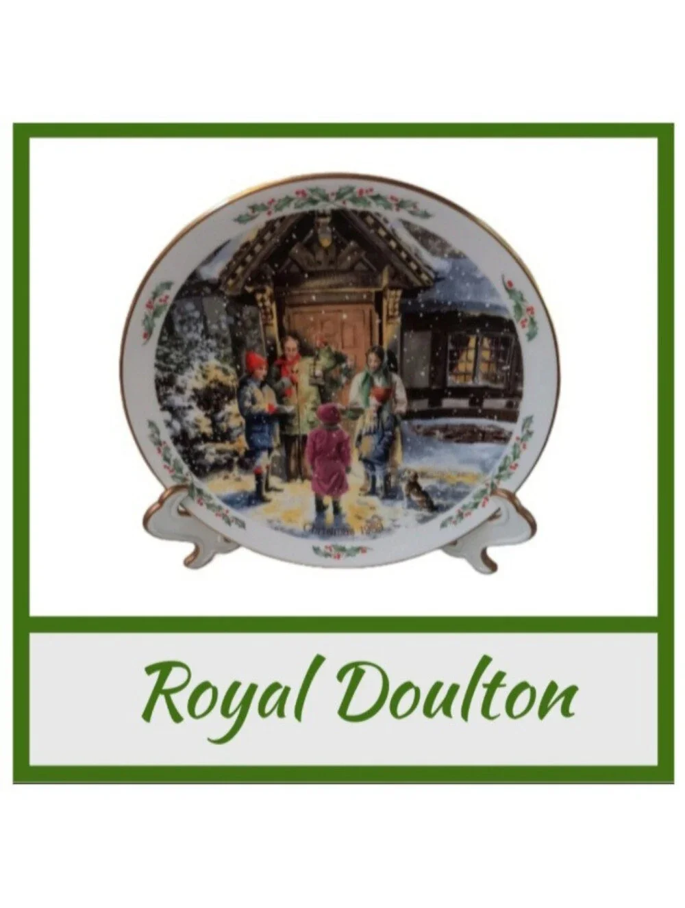 Vintage Royal Doulton Family 'Carolling' China Picture Plate 1989 | EUC