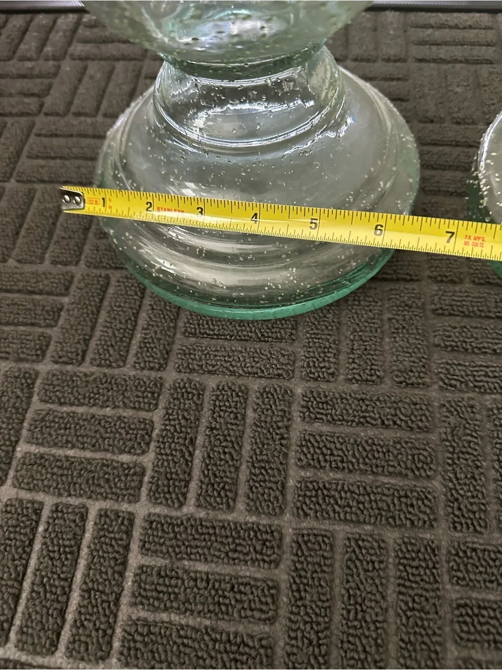 Clear Green Glass Pair Candle Holders - Home Accents
