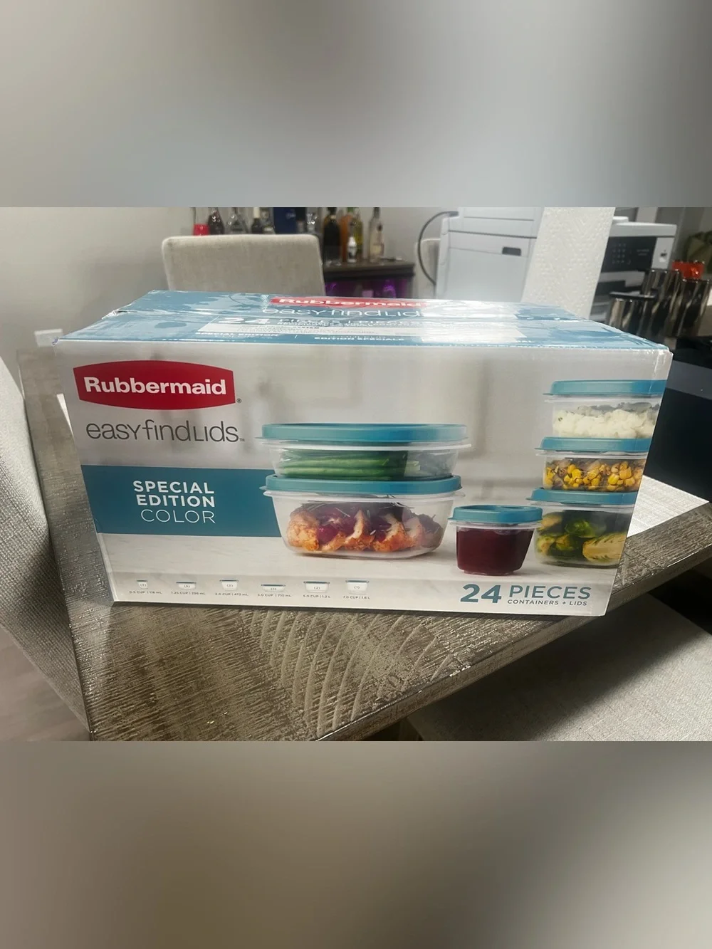 Rubbermaid 24-Piece Food Storage Set with Teal Blue Lids NEW