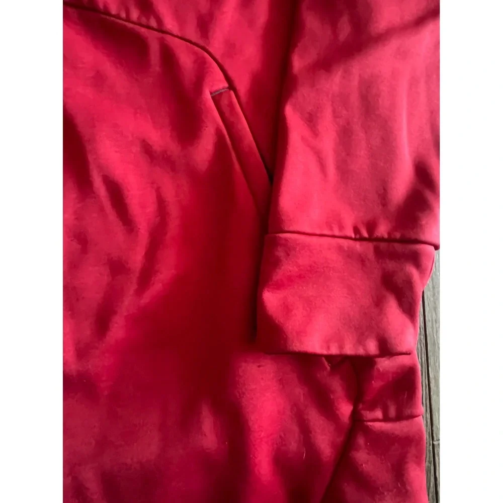 The North Face Mens Full Zip Hoodie Red Performance Fleece Jacket XL