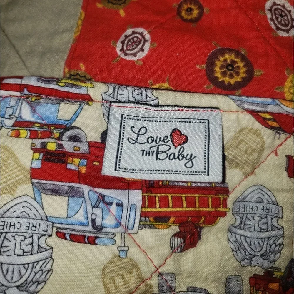 Love Thy Baby Fireman Paramedic Crib handmade Quilt