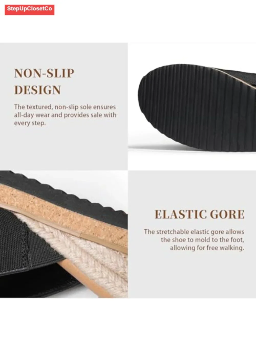 Canvas Espadrille Wedge Sandals Slip On Platform Summer Beach Shoes
