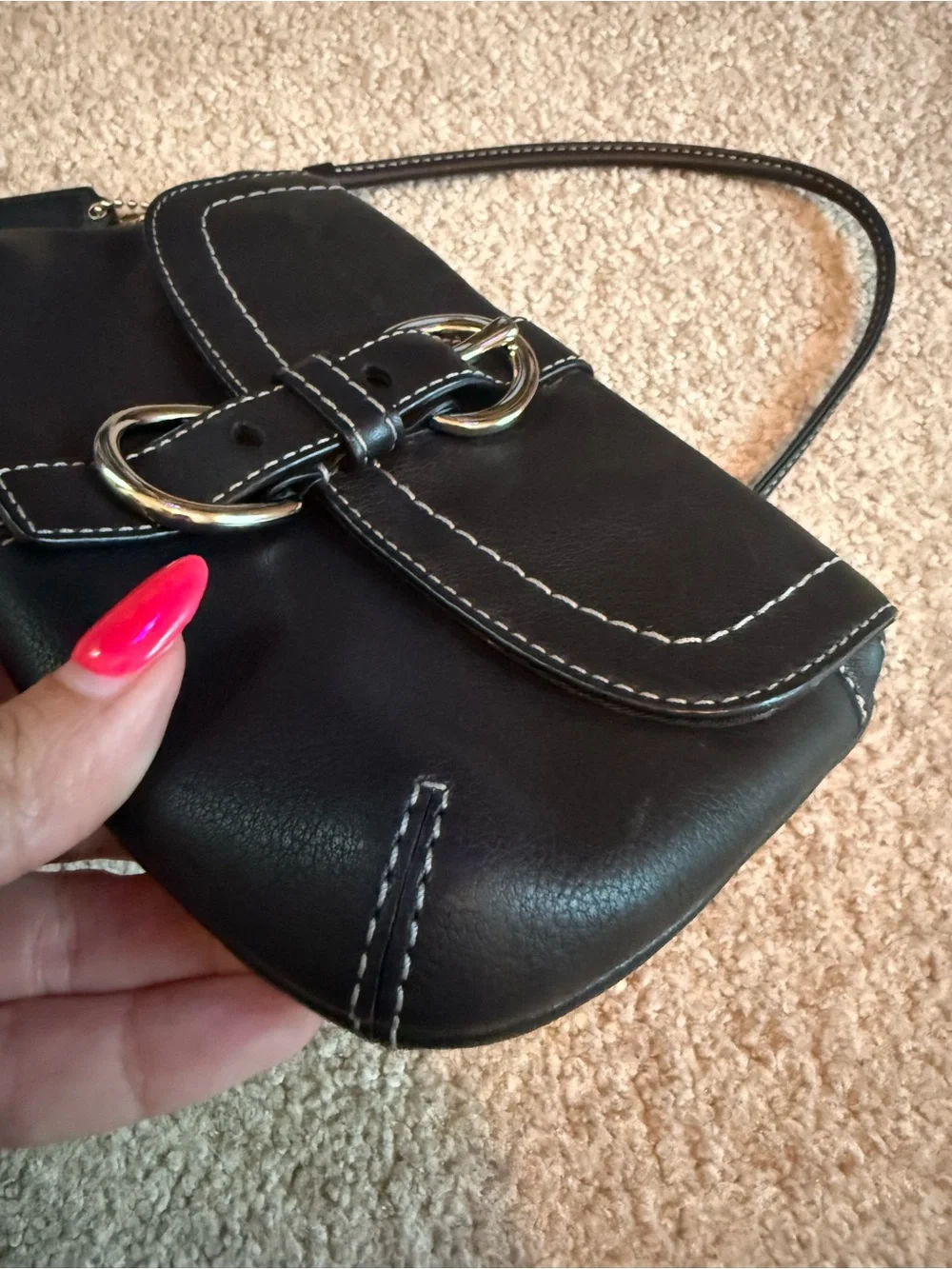 Coach black leather