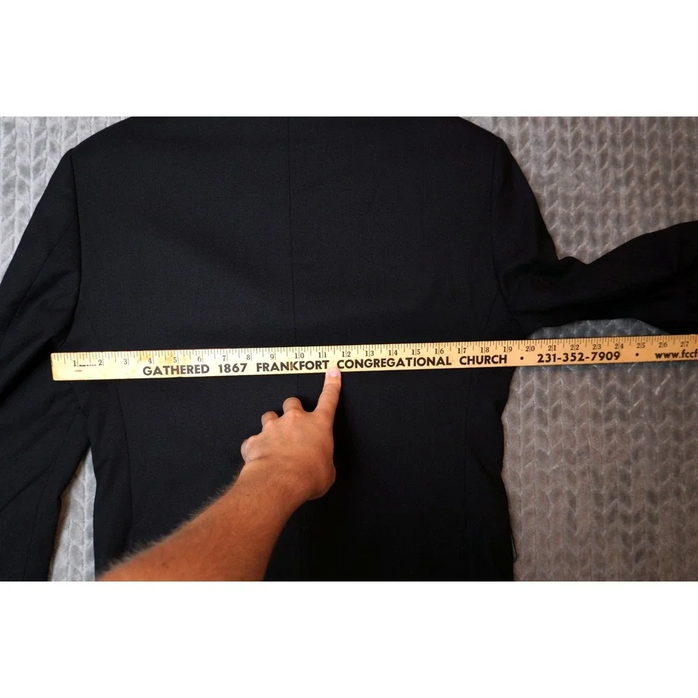 Pronto Uomo Platinum Mens Blazer Size 35S Short Black Wool Blend Jacket Coat NWT
